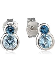 Sterling Silver Gemstone Topaz 2 Drop Earrings