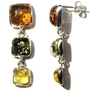 Multi-Color Amber Drop Earrings