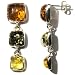 Sterling Silver Multi-Color Amber Drop Earrings