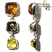 Sterling Silver Multi-Color Amber Drop Earrings