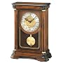 Seiko Mantel Chime with Pendulum Clock Brown Alder Case Ornamental Dial #QXQ008BLH