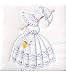 Parasol Lady Stamped White Quilt Blocks