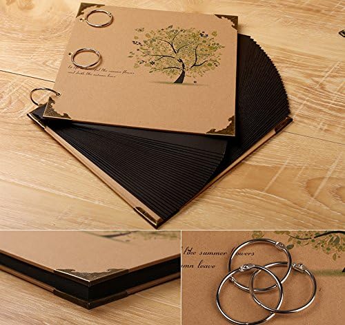 Kassadin Scrapbook Photo Album Anniversary Scrapbook DIY Photo Albums Vintage Style Fathers Day Gift(10.4'' X 10.4'')