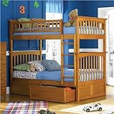 Atlantic Furniture Columbia Twin over Twin Bunk Bed in Caramel Latte