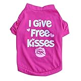 PanDaDa Puppy Small Pet Dog Cotton Blend T-shirt I GIVE FREE Printed Tee Shirt Rose XXS