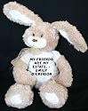 Plush Stuffed Bunny (Molasses) toy with My friends are my estate. - Emily Dickinson T-Shirt