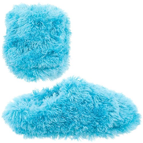 Aqua Fuzzy Slippers for Women