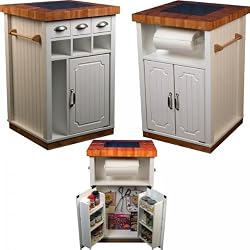 Granite Top Kitchen Cart - Double Sided Cabinets a White 35 H x 24 W x 24 D store