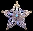 LED Color-Changing Lighted Beaded Star Christmas Tree Topper - Blue White Lights