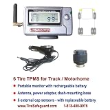 6 Tire RV Truck Cap Sensor Tire Pressure Monitoring System (TPMS) by Tire-Safeguard