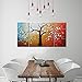 Cherish Art Hand Painted Oil Painting White Flowers Tree 3 Panels Wood Inside Framed Hanging Wall Decoration