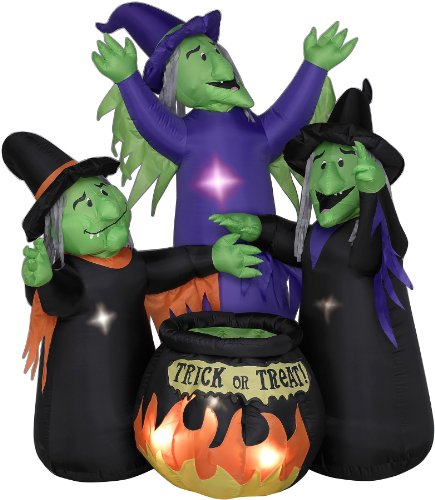Animated Airblown 3 Witches with Cauldron