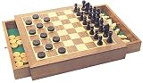 Deluxe Wooden Chess and Draughts Set
