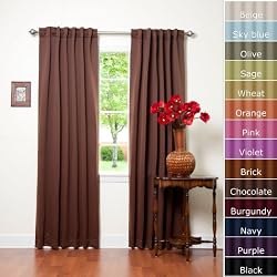 Solid Thermal Insulated Blackout Curtains, Chocolate