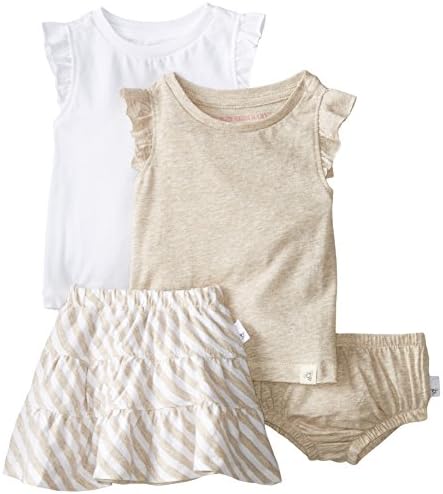 Burt's Bees Baby Girls Organic  Tanks Reversible Skirt and Diaper Cover, Sand Heather, 3-6 Months