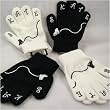 White Skate Tracing Ice Skate Logo Gloves