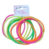 12 Assorted Bangles Colour Neon Gummie Bracelets