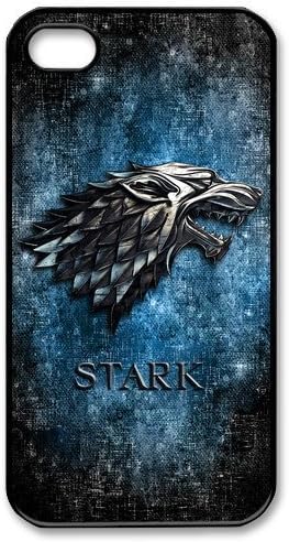 Game of throne Stark clan family wolf silver logo Iphone 4 4s Case Cover ,Apple Plastic Shell Hard Case Cover Protector Gift Idea at Fell Happy Store