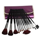Purple 16 PCS Makeup Brush Set Pouch