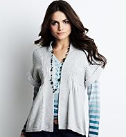 Indigo Collection Pure Cotton Short Sleeve Chunky Knit Cardigan