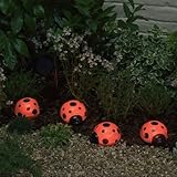Smart Solar/Smart Solar 3656MRM4 Ladybug Solar Light Set. 4 pack. Red