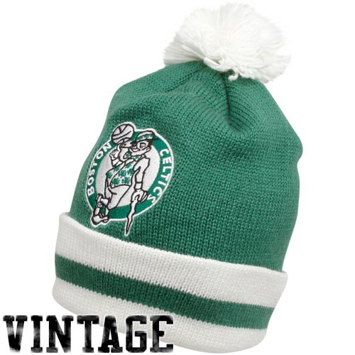 Boston Celtics Mitchell & Ness Jersey Stripe Cuffed Knit Hat