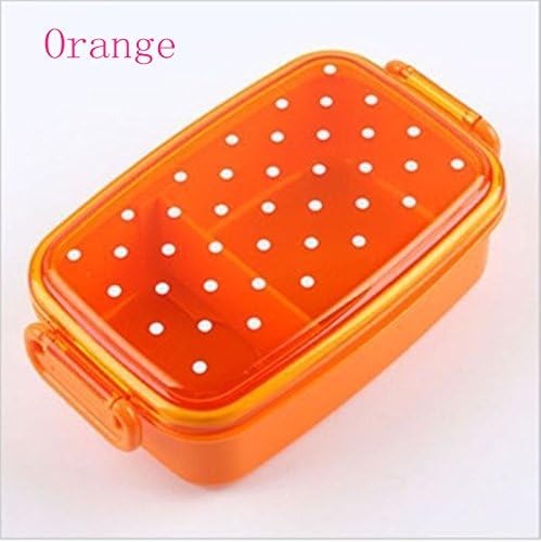 Orange Outdoor Polka Dot Single Sub-grid Rice Boxes/new Transparent Bento Lunch Box