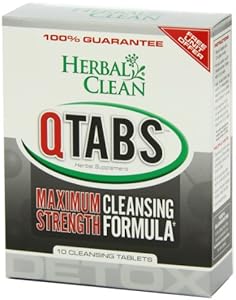 B.N.G. Herbal Clean Detox Q Tabs Maximum Strength Cleansing Formula, 10 Count