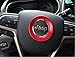 FMtoppeak New Auto Interior Steering Wheel Decorative Aluminum Cover Trim for 2011 - 2016 Jeep Grand Cherokee 2014-2016 Cherokee Red