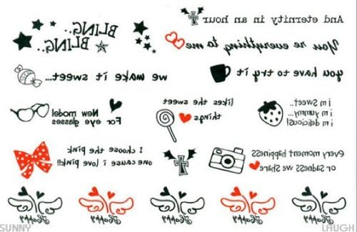 Tattoo Stickers Waterproof Lovely the English Wings Temporary Tattoos