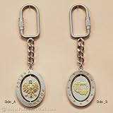 Silver Colored Spinner Keychain - Eagle & I Love PL