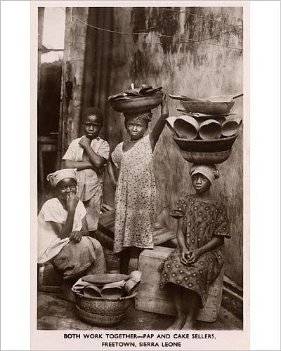 Photographic Print of Pap and cake sellers, Freetown, Sierra Leone, Africa