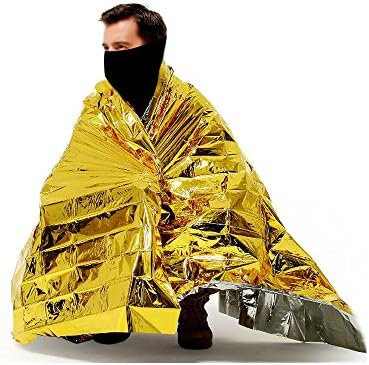 Goeasi Outdoor Sports Emergency Thermal Blankets Golden Silver Dual-use 82" x 55" (6 Pack)