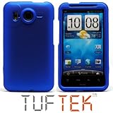 TUF TEK Bright Blue Snap-On Hard Rubberized Skin Cover Case for HTC Inspire ....