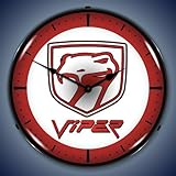 IMAGE OF Dodge Viper Logo Lighted Wall Clock