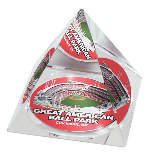 MLB Cincinnati Reds Great American Ballpark Crystal Pyramid Paperweight