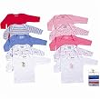 Luvable Friends Long Sleeve Slip-on Shirts, 5 Pack, Blue, Newborn