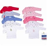 Luvable Friends Long Sleeve Slip-on Shirts, 5 Pack, Blue, Newborn