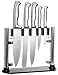 6 Piece Knife Set with Clear Thin Stand by El Perfecto Kitchen - High-Quality Stainless Steel Blades & Acrylic Stand – 8” Chef, Slicing, & Bread, 5” Utility, & 3.5” Paring Knives + 30 Day Guarantee