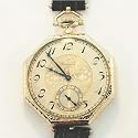 Vintage/Antique watch: Men's Elgin 14k Solid White Gold Octagon Shaped Extra large Vintage Watch, 1920's
