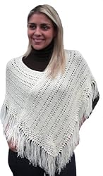 100% Handmade Poncho in Fresh Vanilla (Small/medium Size)