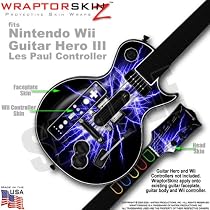 Lightning Blue Skin by WraptorSkinz TM fits Nintendo Wii Guitar Hero III (3) Les Paul Controller (GUITAR NOT INCLUDED)