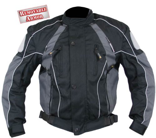 Xelement Armored Black and Grey Cordura Jacket - Medium