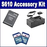 Nikon Coolpix S610 Digital Camera Accessory Kit includes: SDENEL12 Battery, ....