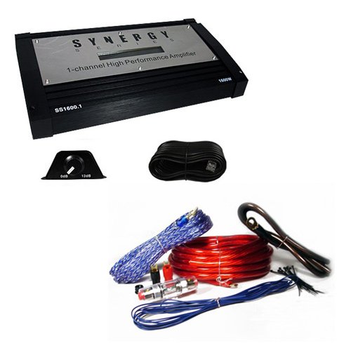 MA Audio SS1600.1 1600 Watt Mono 1-CH Car Amplifier w/4 Gauge Amp Kit