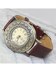 LeexGroup® Fashion Quartz Leather Vintage Women Dress Watch Wrap Bracelet Wrist Watch Christmas Gift (Brown)