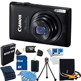 Canon PowerShot ELPH 300 HS Black Digital Camera 16GB Bundle - Includes Pow ....