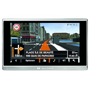 NAVIGON 8410 Navigationssystem (12,7 cm (5 Zoll) Echtglas-Display, West & Osteuropa 40 Länder, Bluetooth, TMC Pro, Real City 3D, Voice Interaction Pro)