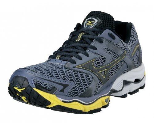 MIZUNO Wave Nirvana 8 Herren Laufschuhe, Grau/Gelb/Schwarz, 40