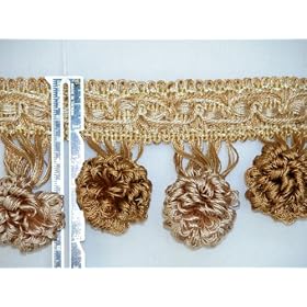 3" Unique Tassel Ball Fringe Trim Tan Brown Per Yard